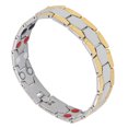 thumbnail image 2 of Pulsera de terapia magnética para hombres y mujeres, pulsera de imán de aleación de zinc para aliviar el dolor a la moda (plata y oro), 2 of 9
