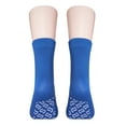 thumbnail image 4 of 2 Pairs Royal Blue Non Skid Hospital, Yoga, Pilates, Gripper Slipper Socks Men's or Women Size XL Ankle, 4 of 6