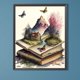 thumbnail image 1 of Pintura de diamante 5D DIY libro de taladro redondo completo kit mundial decoración del hogar 40x50cm, 1 of 9