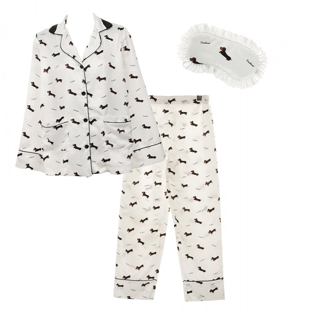 Fashion Culture Fashion Culture Dachshund 3 Piece Pajama Set Lounge