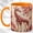 Orange, variant on Ruby Giraffe Coffee Mug, Floral Safari Mug, Ceramic 11 oz