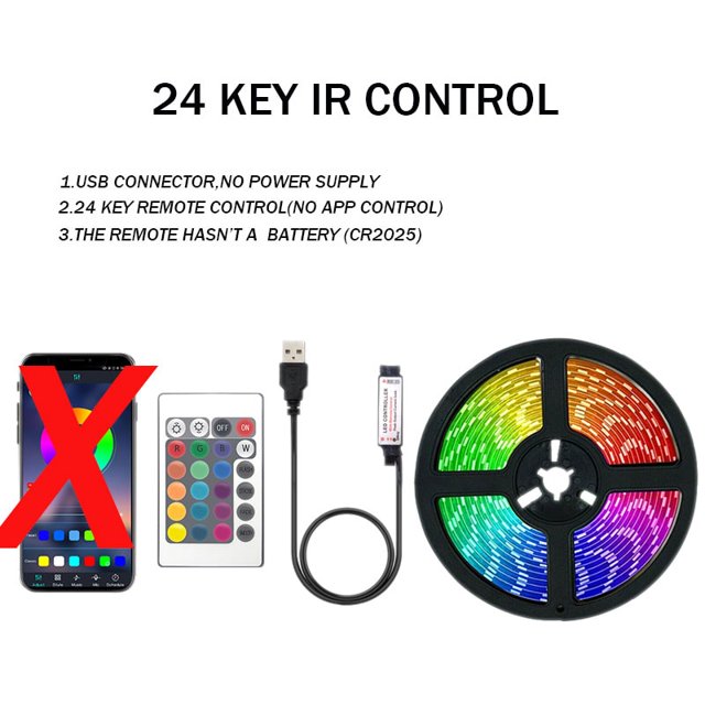 Tira de luces Led con Usb para decoración de habitación, cinta de diodo Rgb para decoración de sala de juegos, 5M, 10M, 5050, 15M