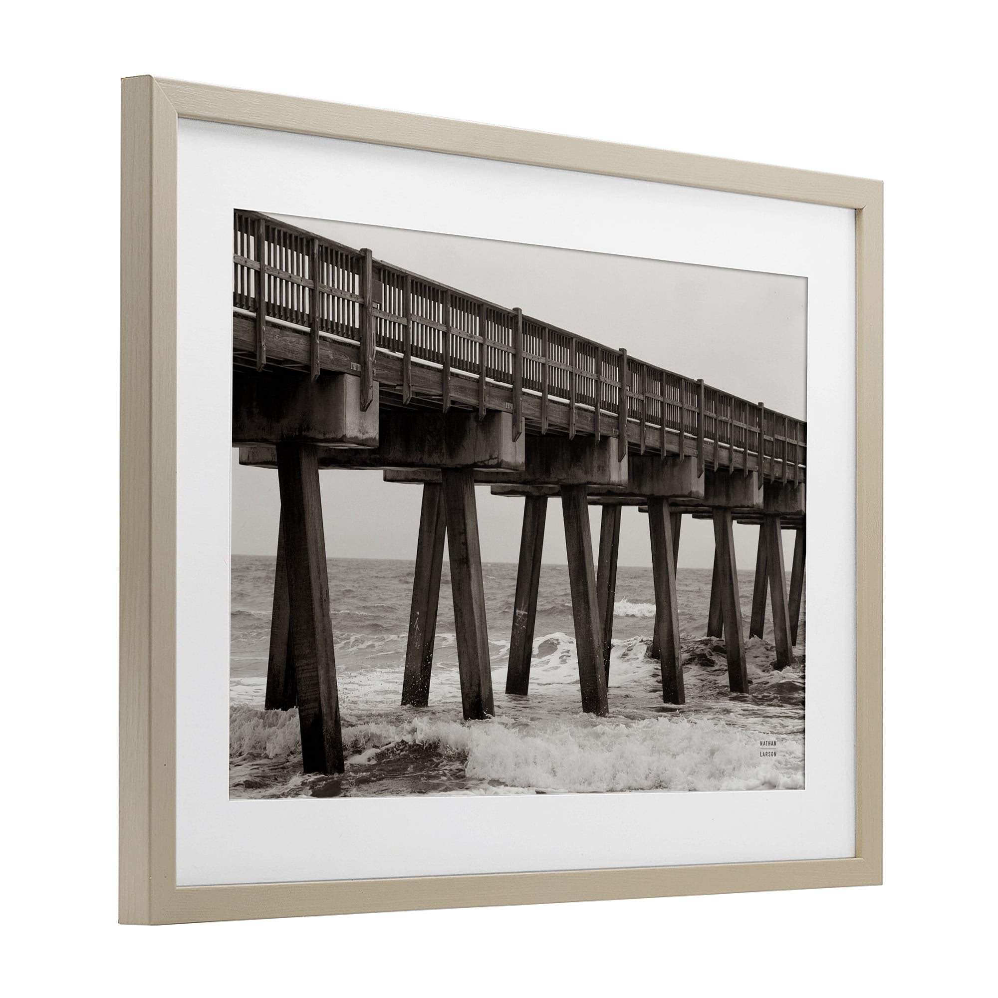 Stupell Industries Pier Angles Structure Birch Framed Print Under Glass, design by Nathan Larson