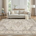 thumbnail image 4 of UERMEI 9'x12' Washable Area Rugs for Living Room, Vintage Floral Boho Printed Carpet, Non Slip Indoor Large Rugs for Bedroom Home Decor Carpets, Beige Brown, 4 of 12