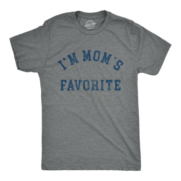 Mens Im Moms Favorite T Shirt Funny Family Sibling Children Joke Tee for Guys (Dark Heather Grey - FAVORITE) - 3XL