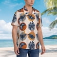 thumbnail image 5 of Daiia Vintage Botanical Butterfly Art Hawaiian Shirt for Men Gentle Cotton Regular Short Sleeve Casual-Medium, 5 of 9