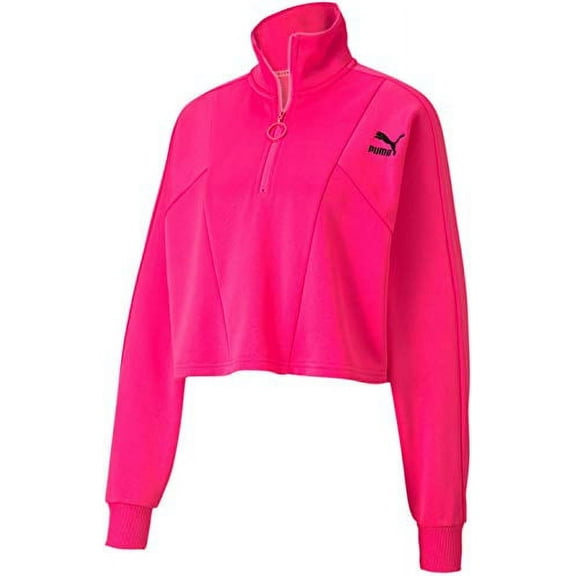 Puma Tailored For Sport Cropped 1/2 Zip Womens Jackets Size S, Color: Fluo Pink
