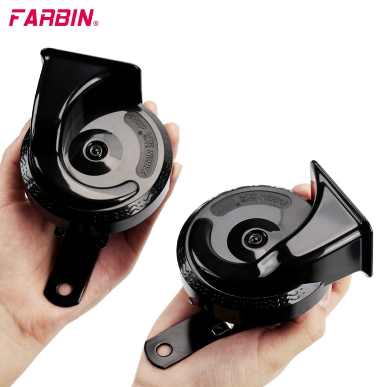FARBIN 12v Horn for Car Universal Vehicle Horns Loud Dual-Tone Horn Snail Horn  Kit with Relay Harness 