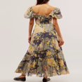 thumbnail image 3 of PENGXIANG Robe à Manches Courtes Imprimé Fleurs avec Décolleté Sweetheart pour Femme, 3 of 5