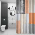 thumbnail image 4 of Orange Gery Plaid Shower Curtain for Bathroom Decor, Abstract Style Geometric Modern Color Block Waterproof Fabric Shower Curtain, 60"x72" Set with 12 Hooks, 4 of 9