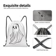 thumbnail image 3 of Kdxio Cute Ghost Simple Drawing Print Drawstring Backpack Bag,Waterproof Draw String Back Sack, Gym Drawstring Bags Swim Bag For Unisex, 3 of 5