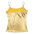 thumbnail image 2 of CHICTRY Womens Sleeveless T-shirt Shiny Patent Leather Cami Tank Tops Casual Spaghetti Straps Vest Gold XL, 2 of 6