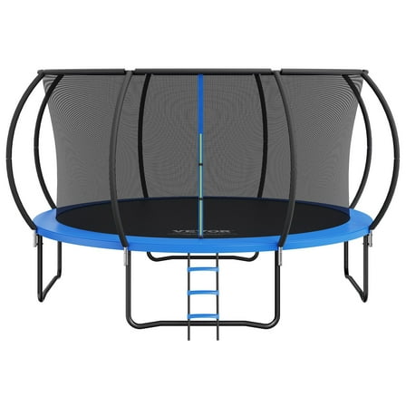 VEVOR 14FT Heavy Duty Trampoline with Enclosure Net, Ladder & Curved Pole - 450 lbs Capacity for Kids & Adults
