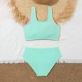 thumbnail image 4 of Summer Clearance!KkSLirnhs 11Y Swimsuit Girls 14-16 One Piece Children's Swimsuits Small Fresh Split Girls Middle and Small Children Bikini Swimsuit 8-11 Years Blue, 4 of 6