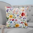 thumbnail image 4 of 26x26 Pillow Covers Set of 2, Floral Throw Pillow Covers Decorative Couch Cushion Case, Red Yellow Pink Blue Flower Purple Lavender Leaf Microfiber Square Pillowcases for Bedroom Car Living Room, 4 of 7