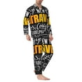thumbnail image 3 of Bingfone Men'S Pajama Set 2 Piece Loungewear Pjs, Long Sleeve With Pajama Pants-Travel, 3 of 9