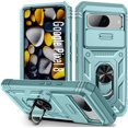 thumbnail image 1 of KOMI Case for Pixel 8, Slide Lens Protective Case Shockproof Impact Resistant with Kickstand Cover Case for Google Pixel 8 Grey Green, 1 of 5