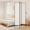 thumbnail image 1 of vidaXL 3-Panel Room Divider White 120x220 cm Fabric, 1 of 5
