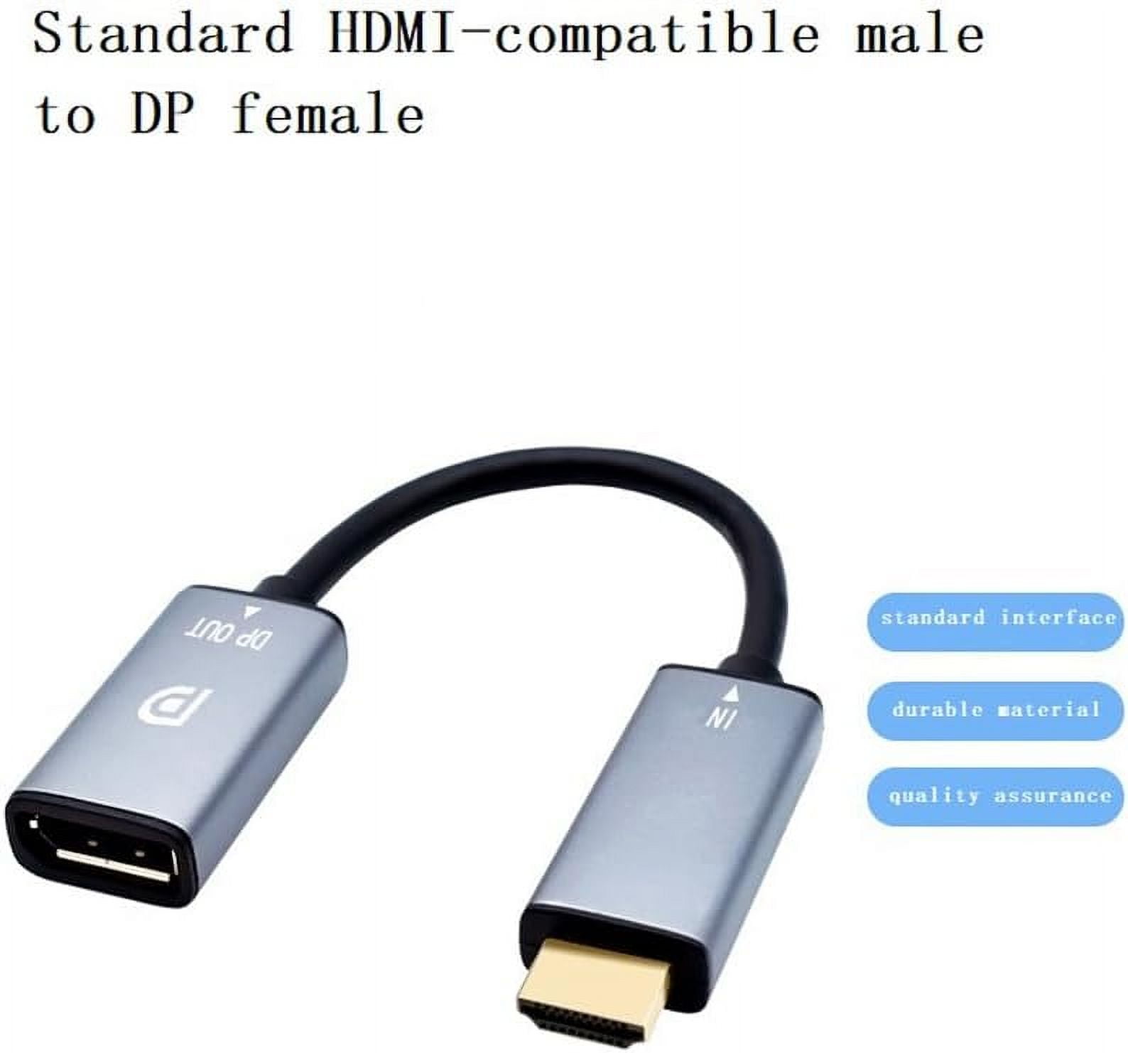 HDMI to DisplayPort Adapter 4K@60Hz High Speed HDMI Male to DP Female Converter Cable Compatible for PC Graphics Card Laptop Mini NS PS5/4 Xbox One/360
