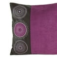 thumbnail image 2 of Leatherette and Fabric Accent Pillow, Purple and Brown - Saltoro Sherpi, 2 of 5