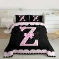 thumbnail image 2 of Manfei Letter Z Monogrammed Full Size Comforter Sets,Pink Bow Bowtie Bedding Comforter Set,Galaxy Starry Sky Bedding Sets For Child,Microfiber Room Decorative Reversible,3pcs, 2 of 8