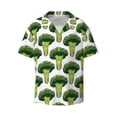 thumbnail image 3 of Balery Cute Broccoli Men's Casual Button Down Shirt Short Sleeve Textured Summer Cuban Beach Shirts-X-Large, 3 of 7