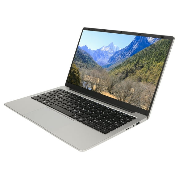 14inch Laptop Computer, 6GB RAM 1920x1080 US Plug 100-240V Quad Core 4 Thread 6000mAh FHD Laptop ABS LCD with Large Touchpad for  10 for Office 6G 128G US Plug