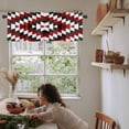 thumbnail image 6 of Red Aztec Kitchen Valances for Windows 60x18 Inch Kitchen Curtains Valances Rod Pocket Black White Southwest Vintage Abstract Geometric Bathroom Window Valances for Window Treatment Decor, 6 of 6
