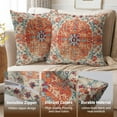 thumbnail image 6 of Boho Ethnic Pillow Covers 20x20 Inch Set of 2 Bohemian Rust Carpet Throw Pillows Couch Burnt Orange Blue Teal Geometric Decorative Pillow Cases Farmhouse Home Decor Couch Sofa Room Outdoor, 6 of 6