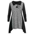 thumbnail image 1 of Camiseta Tipo Túnica Asimétrica Diseño Teñido Espacio Rosegal Mangas largas de talla grande, 1 of 5