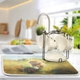thumbnail image 5 of Cat in Grass Flowers Dish Drying Mat Dish Drainer Rack Mats Water Absorbent Non-Slip Easy Clean Heat Resistant for Kitchen Counter, 5 of 8