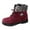 Red, variant on Gyexs Snow Boots for Women Size 12, Womens Winter Shoes Wide Width, Lightweight, Hook & Loop, Hiking, Steel Toe, Outerwear, Black, Size 7