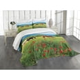 thumbnail image 3 of Ambesonne Horse Quilted Bedspread Set 3 Pcs, Landscape Rural Scene, Queen Size, Multicolor, 3 of 5