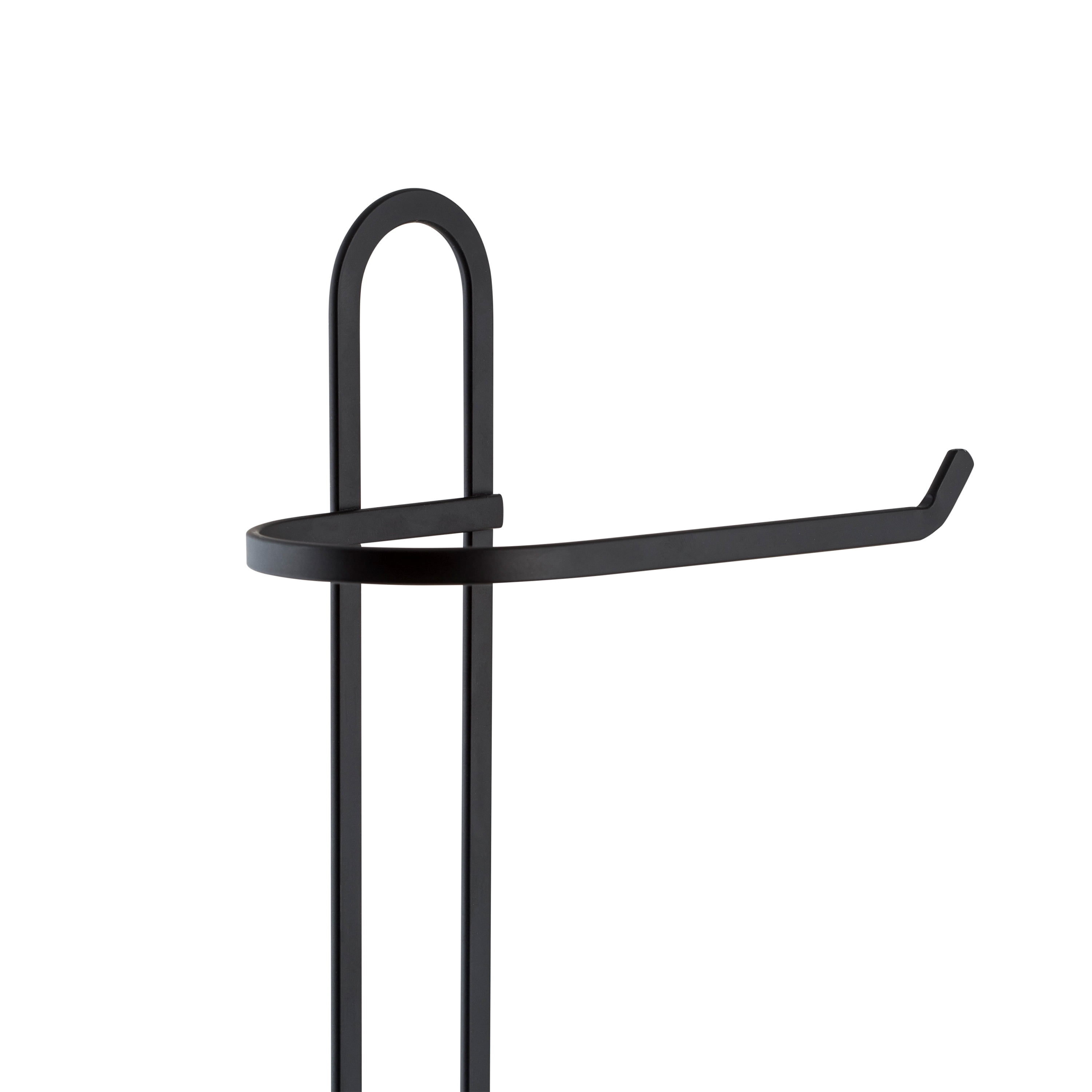 ELLE Paris Noir Freestanding Toilet Paper Dispenser and Reserve in Black