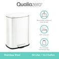 thumbnail image 2 of Qualiazero 13.2 Gallon Trash Can, Rectangular Step On Kitchen Trash Can, White, 2 of 13