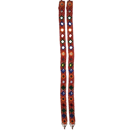 Rastogi Handicrafts Handmade Wall Hanging Decorative Ornament Mirror Inlay Strip Work Christmas Diwali Party Wedding Decorative Hanging Gift Box Packing Set of Two