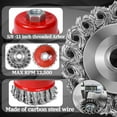 thumbnail image 3 of 8Pack Wire Wheel Cup Brush Set, 3&4 Inch Twisted Knotted & Coarse Crimped Wire Wheel Brush for 4 1/2 Angle Grinders, 5/8 -11 Inch Threaded Arbor, Heavy Cleaning Rust Stripping Abrasive, 3 of 6