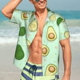 thumbnail image 7 of Kll Men'S Hawaiian Shirt Short Sleeve Button Down Beach Shirts-Avocado, 7 of 7