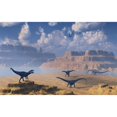 thumbnail image 2 of Diplodocus dinosaurs being stalked by a carnivorous Allosaurus Poster Print, 2 of 2