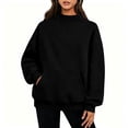 thumbnail image 3 of Zeliretfy Womens Turtleneck Sweatshirt Long Sleeve Pullover Comfort Tops for Loungewear Home Wear Everyday Basic Solid Color Multiple Colors Available, 3 of 9