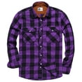 thumbnail image 6 of SPEEDRUN Men's Casual Plaid Shirts Button Down Long Sleeve Jackets Shirt with Chest Pocket Checked Shirt Jacket Thicker and Warmer for All Seasons Purple L, 6 of 6