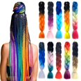 thumbnail image 1 of Extensions de Cheveux Tressés 60cm Fibre Synthétique Crochet Tresses Multicolores, 1 of 4