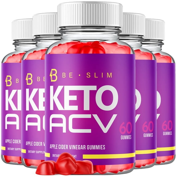 (5 Pack) Be Slim Keto ACV Gummies - Supplement for Weight Loss - Energy & Focus Boosting Dietary Supplements for Weight Management & Metabolism - Fat Burn - 300 Gummies