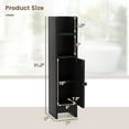 thumbnail image 4 of Giantex Slim Corner Bathroom Cabinet, Narrow Floor Cabinet w/ 3-Level Adjustable Shelf, Freestanding Storage Organizer, Black, 4 of 9