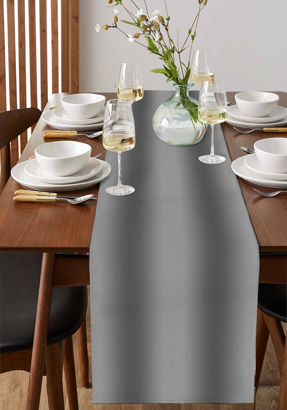 Black Ombre Table Runner Grey Modern Art Farmhouse Tablerunners 13 x 120 Inch, Table Decorations Tabletop Scarf for Summer Gathering Holiday Farmhouse Kitchen Dining Decor