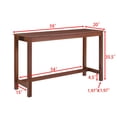 thumbnail image 4 of GZXS 4-Piece Bar Table Set with Power Outlet, 59" Long Pub Table with 3 Linen Upholstered Stools, Space-Saving Farmhouse Dining Set for Kitchen, Cherry, 4 of 10