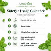 Peppermint Essential Oil - 2 fl oz (59 ml) Glass Bottle w/ Cap & Additional Glass Dropper - 100% Pure Essential Oil by GreenHealth