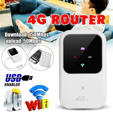4G LTE Mobile WiFi Wireless Router Hotspot LED Lights Supports 5 Users Portable Router Modem for Car Home Mobile Travel