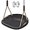 Black, variant on Heavy Duty Swing Seat with Adjustable Rope and Carabiners, Cushion Style Design Non-Slip Swing Seat, Playground Swing Set Accessories for Kids and Adults, Black