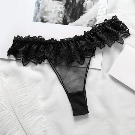 Alitao Thongs for Women Womens Underwear No Show Underwear Ladies Panties Lace Panties Sheer Mesh Panties Low Waist Sheer Panties Cheeky Underwear Panties for Women Black One Size